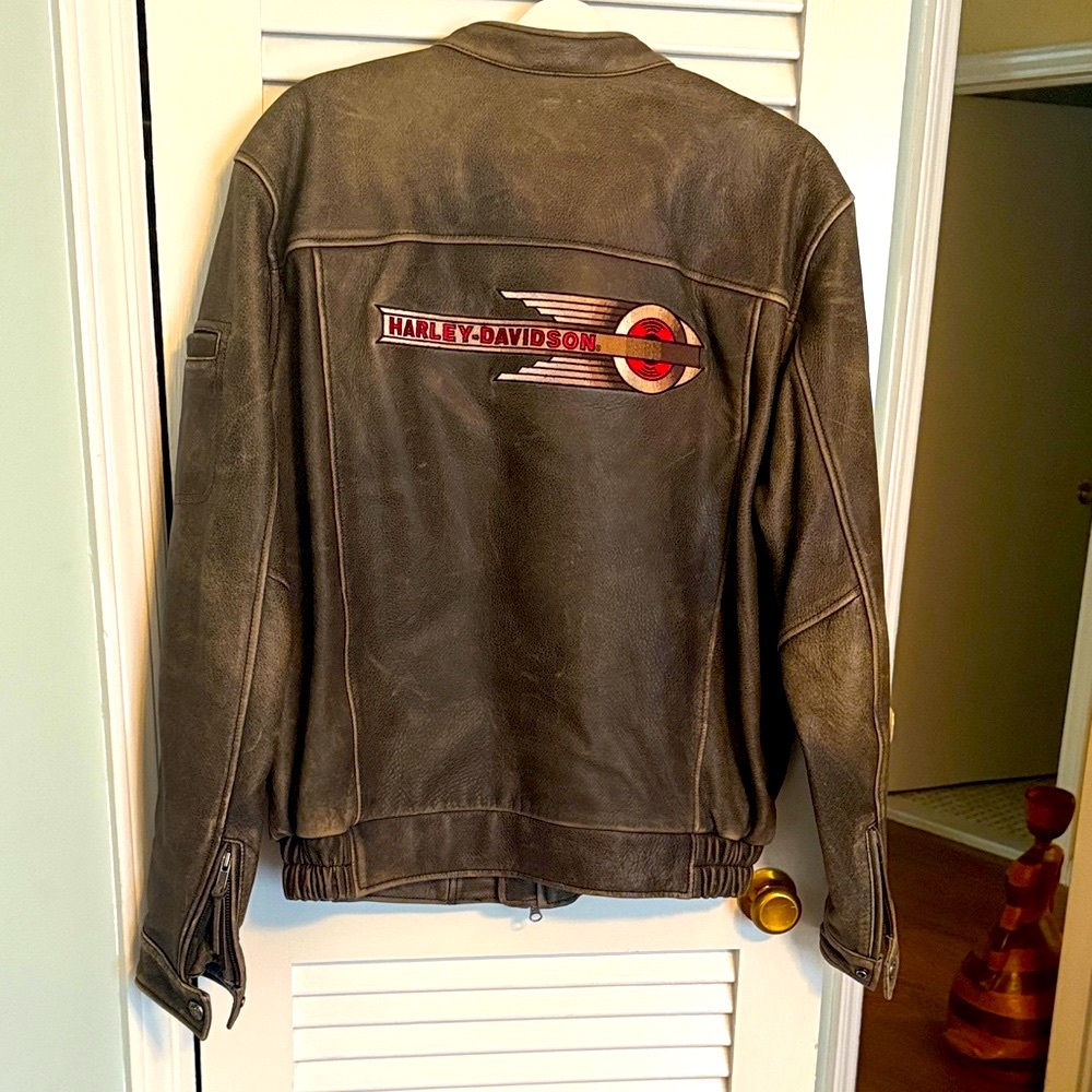 Harley-Davidson Men's Vintage Distressed Brown Leather Jacket